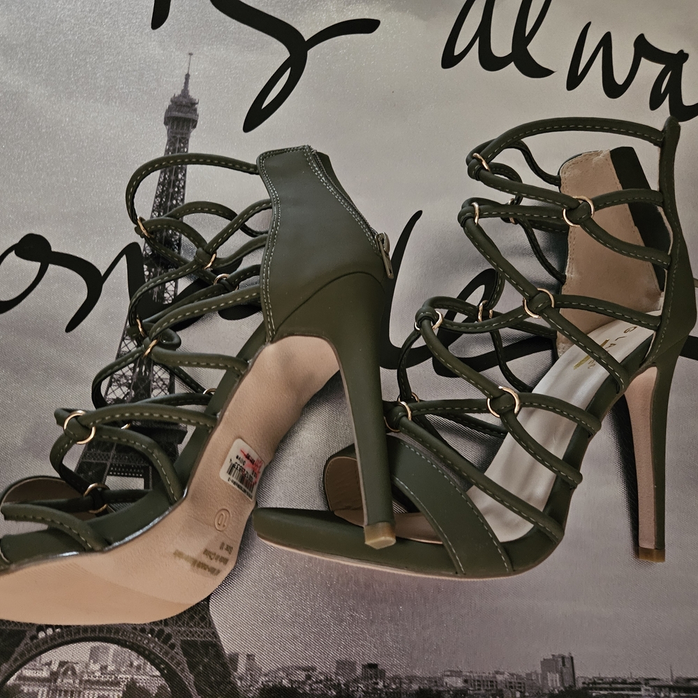 Glaze Green Strappy Heels for a Chic Look